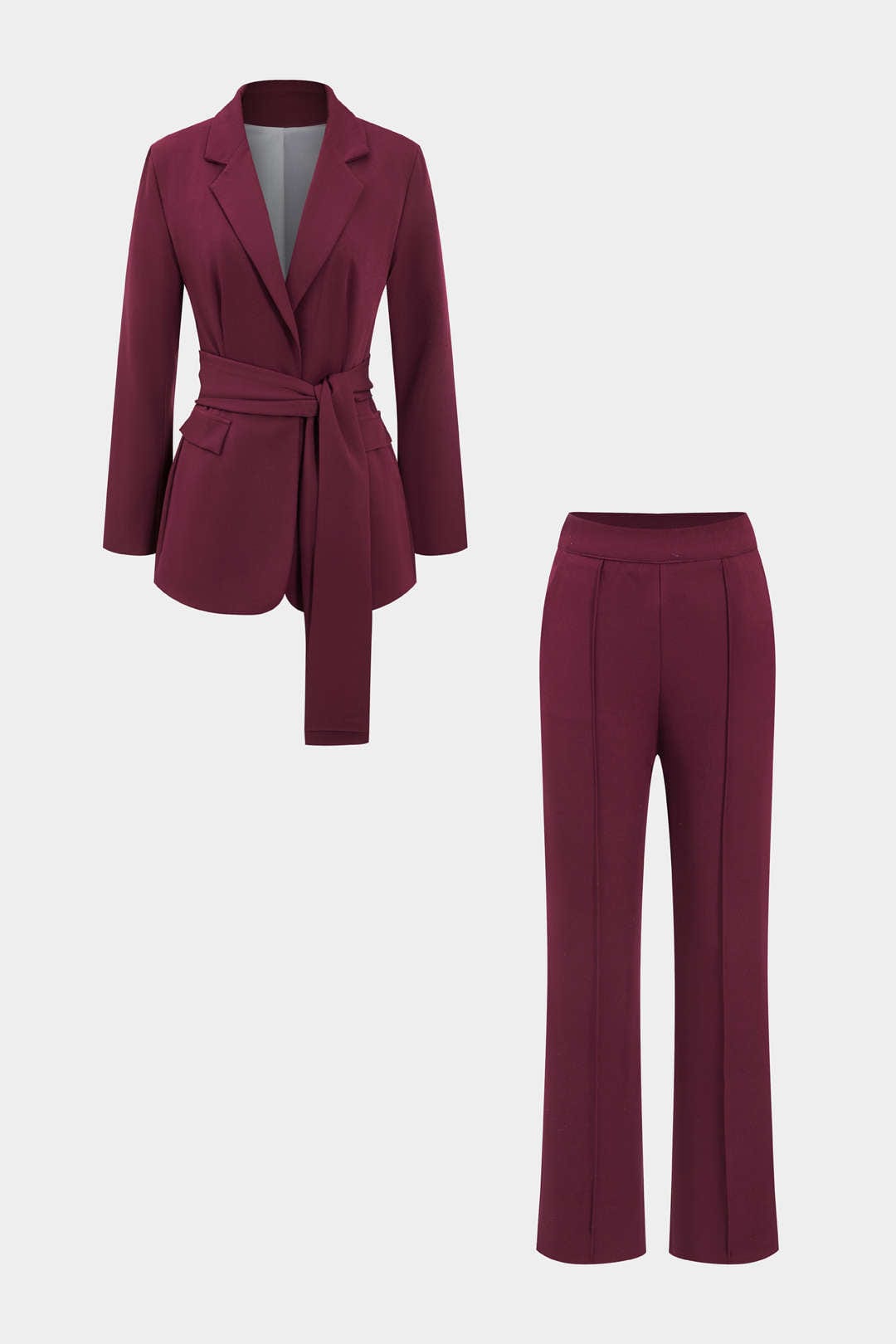 Tahlia Elegant Women's Suit Set with Wrap Blazer & Trousers
