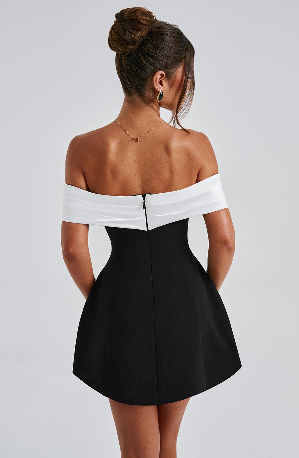 Jamilah Off-Shoulder Mini Dress with Oversized Satin Bow