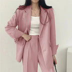 Abby | Women's Notched Lapel Blazer & Tailored Trousers Suit Set