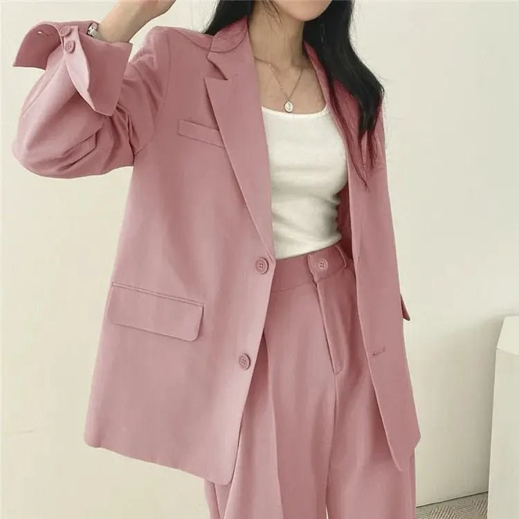 Abby | Women's Notched Lapel Blazer & Tailored Trousers Suit Set