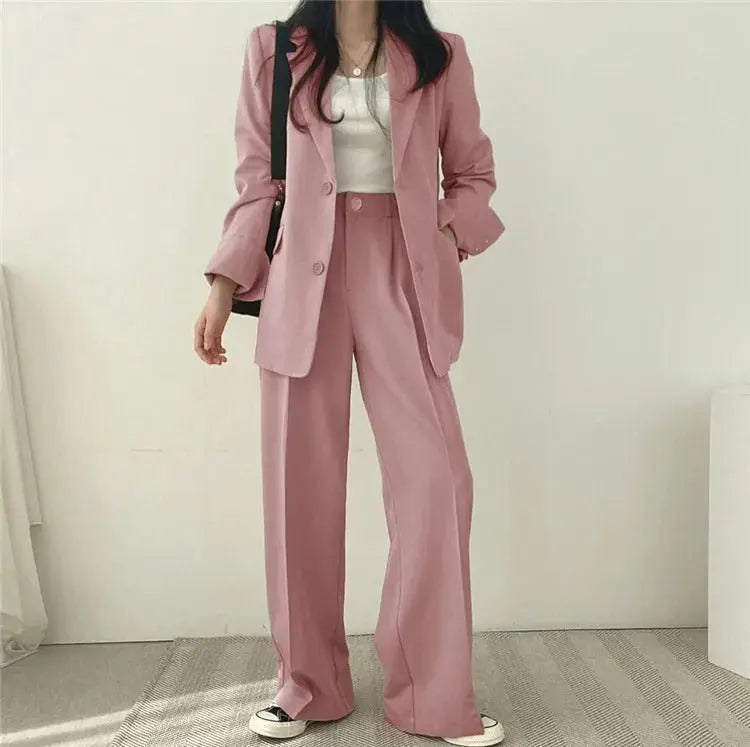 Abby | Women's Notched Lapel Blazer & Tailored Trousers Suit Set