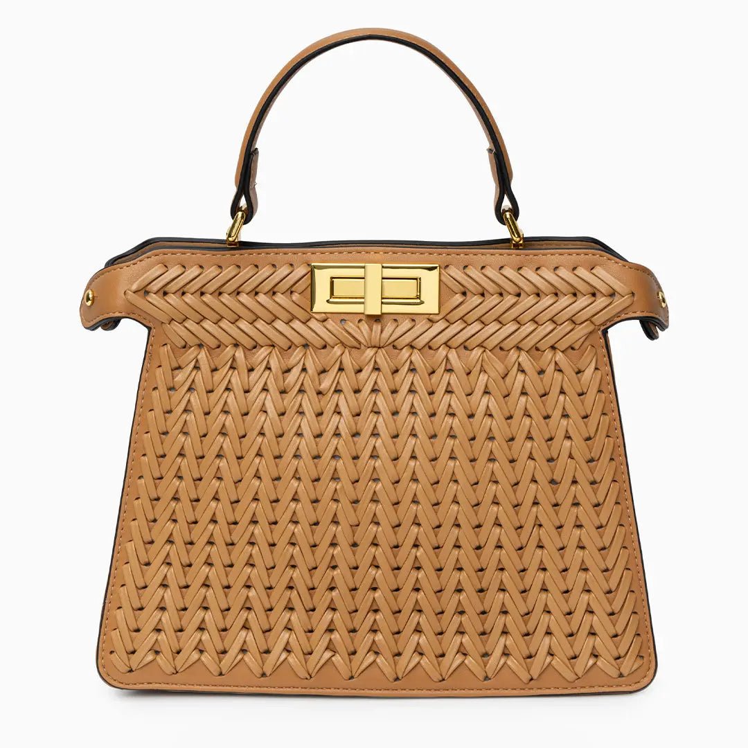 Rivky Woven Leather Handbag | Elegant & Structured for Women