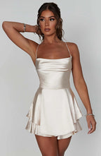 Annalise | Elegant Women's Satin Mini Dress