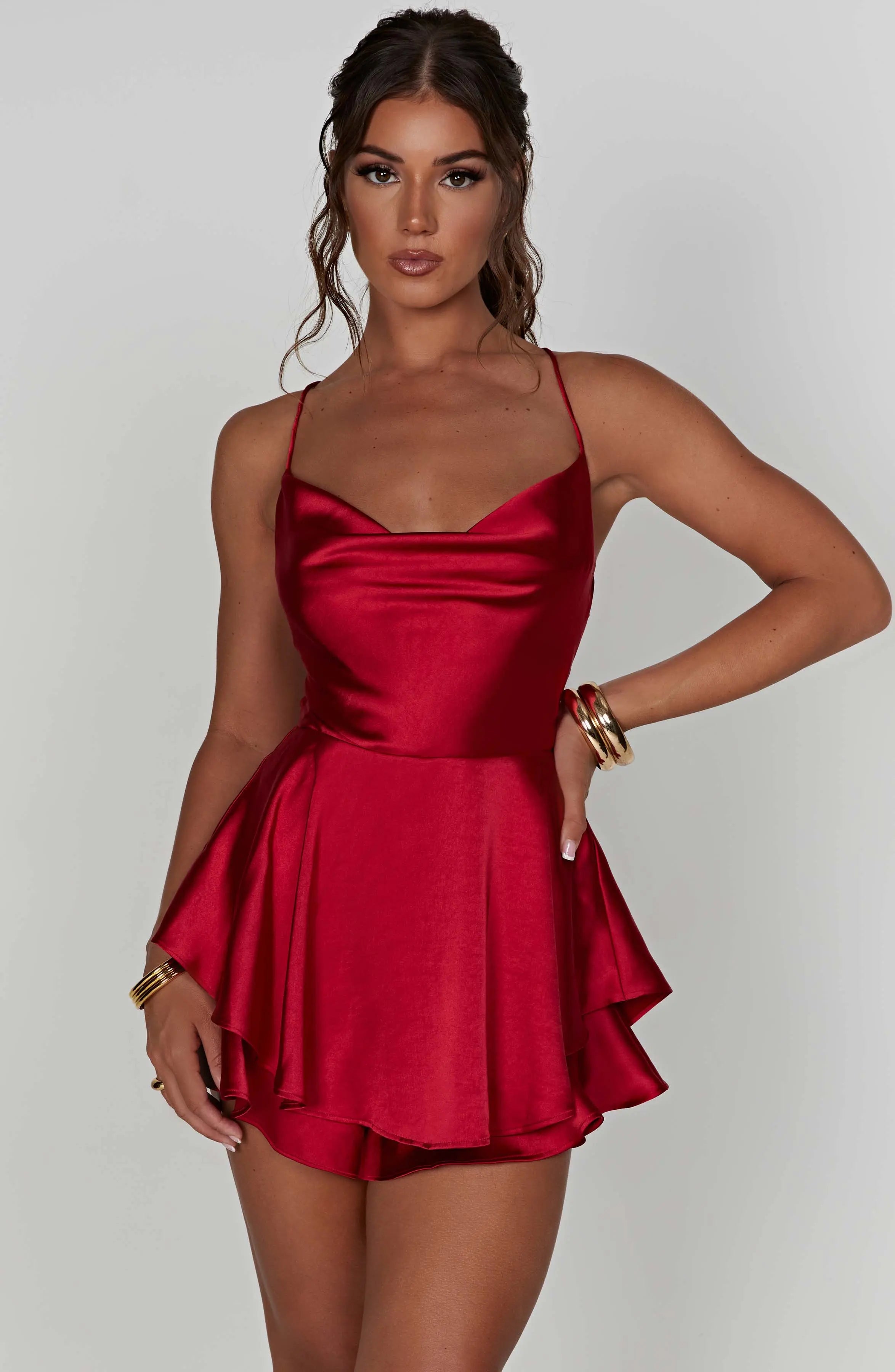 Annalise | Elegant Women's Satin Mini Dress