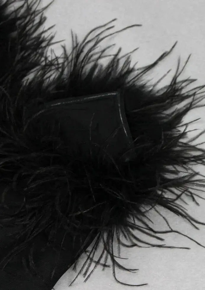 Bobbye Feather Trim Mini Dress | Elegant Women's Evening Wear