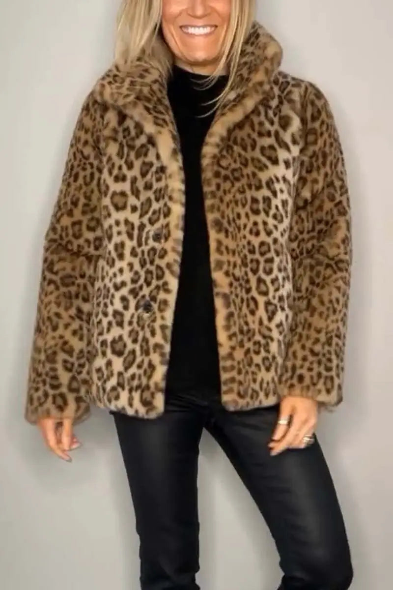 Paola Leopard Print Faux Fur Coat | Women's Statement Outerwear