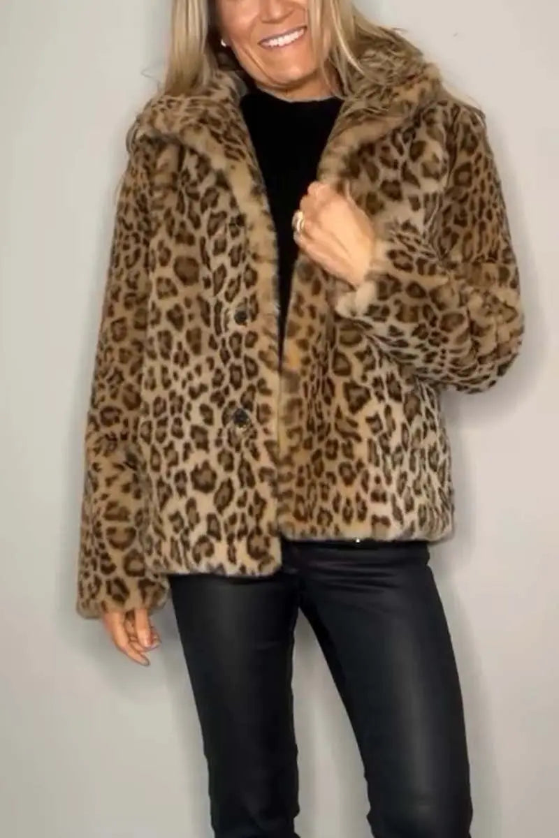 Paola Leopard Print Faux Fur Coat | Women's Statement Outerwear