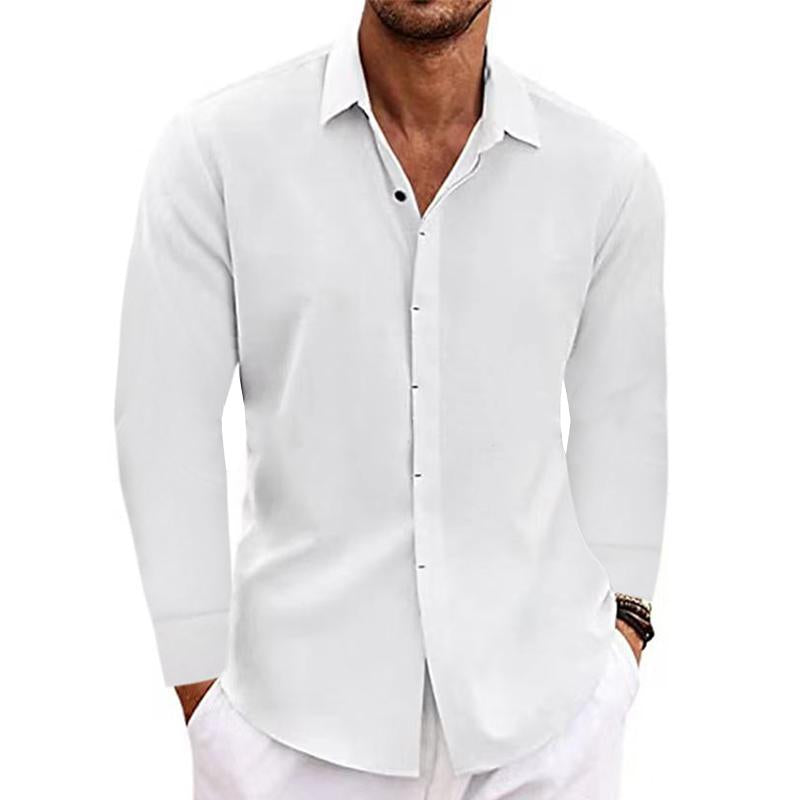 Damani Men's Textured Linen Blend Long Sleeve Shirt