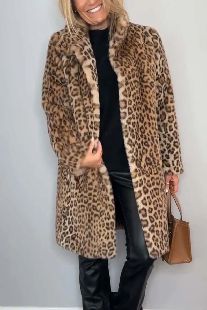 Paola Leopard Print Faux Fur Coat | Women's Statement Outerwear