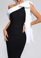 Tanya Elegant Off-Shoulder Draped Dress for Women