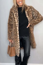 Paola Leopard Print Faux Fur Coat | Women's Statement Outerwear