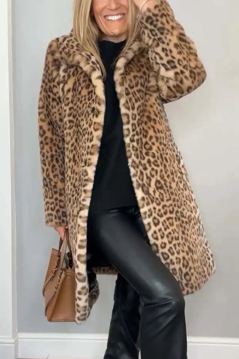 Paola Leopard Print Faux Fur Coat | Women's Statement Outerwear