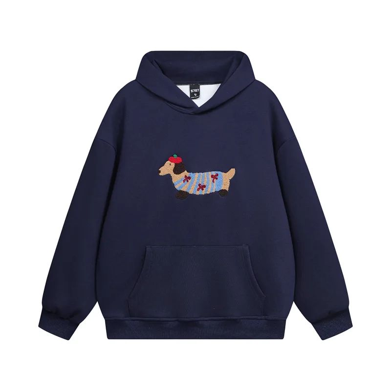 Ellis | Unisex Dachshund Embroidered Oversized Hoodie