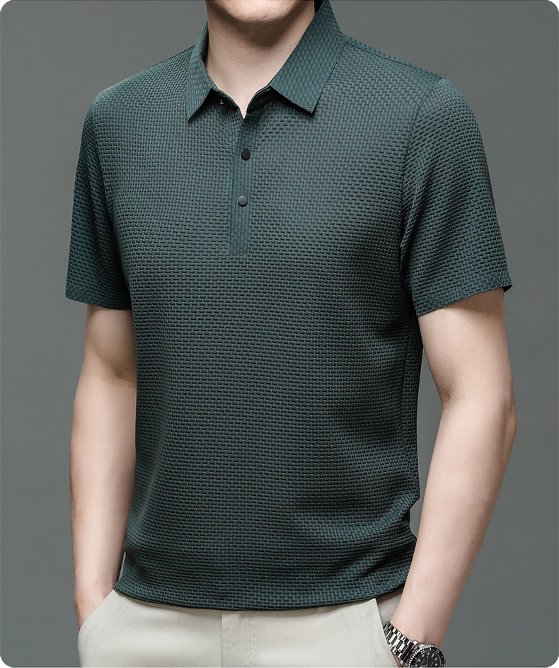 Hawthorne Men's Textured Woven Polo Shirt