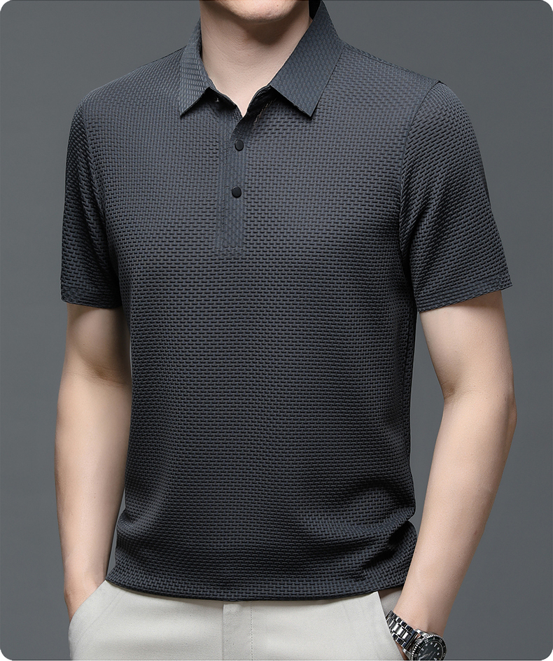 Hawthorne Men's Textured Woven Polo Shirt