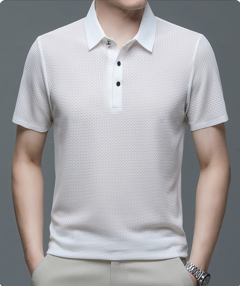 Hawthorne Men's Textured Woven Polo Shirt