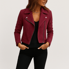 Izabela Faux Suede Moto Jacket for Women