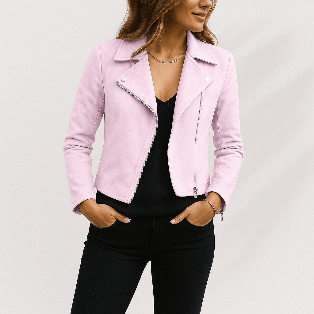 Izabela Faux Suede Moto Jacket for Women