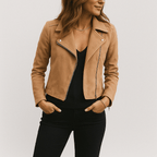 Izabela Faux Suede Moto Jacket for Women
