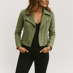 Izabela Faux Suede Moto Jacket for Women