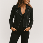 Izabela Faux Suede Moto Jacket for Women