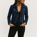 Izabela Faux Suede Moto Jacket for Women