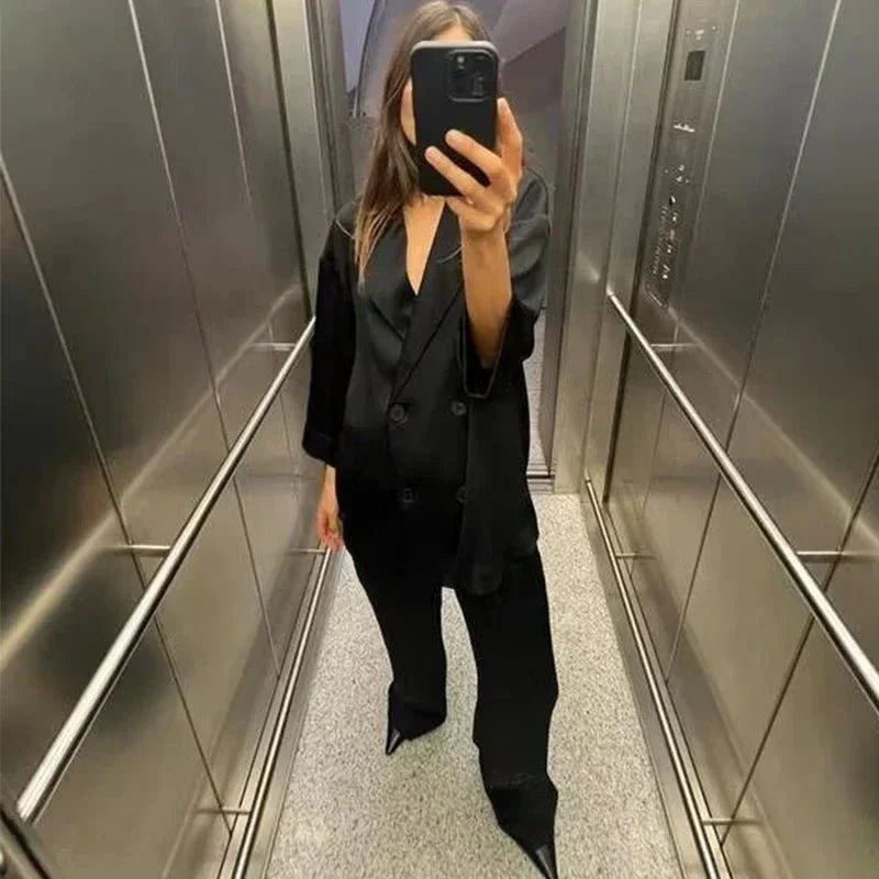 Tianna | Women's Blazer & Wide-Leg Trousers Set