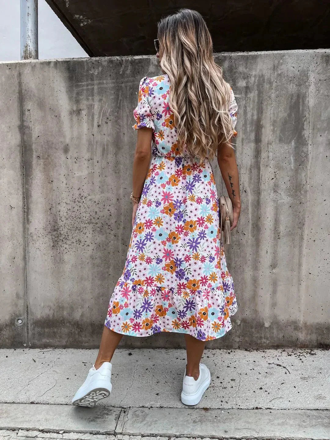 Zina | Women's Bohemian Floral Midi Dress