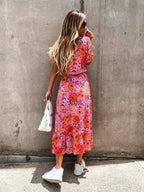 Zina | Women's Bohemian Floral Midi Dress