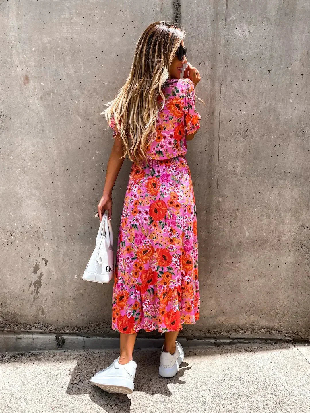 Zina | Women's Bohemian Floral Midi Dress