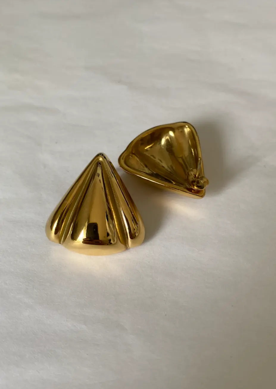 Karolyn | Elegant Sculpted Gold-Tone Statement Earrings for Women