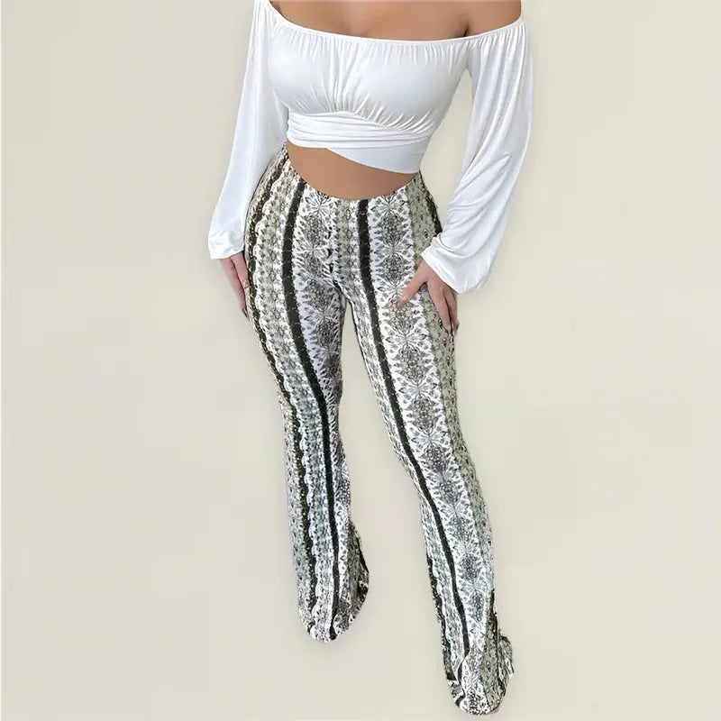 Chantelle | Bohemian Pattern Flared Pants for Women