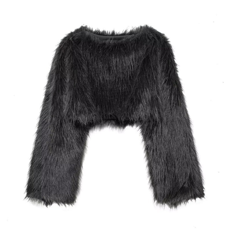 Blake Glamorous Faux Fur Cropped Jacket for Women