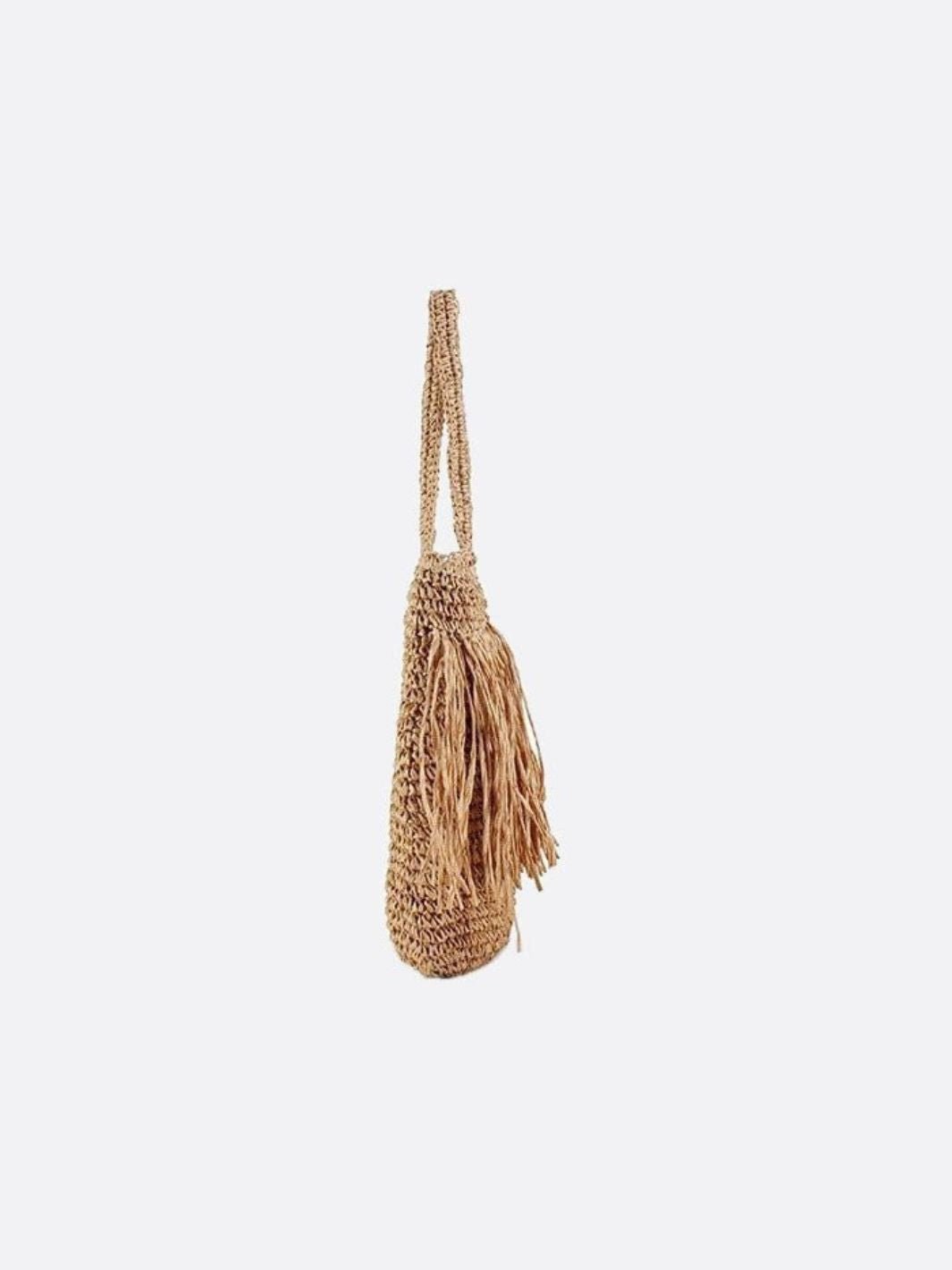 Delta | Women's Bohemian Fringe Straw Tote Bag