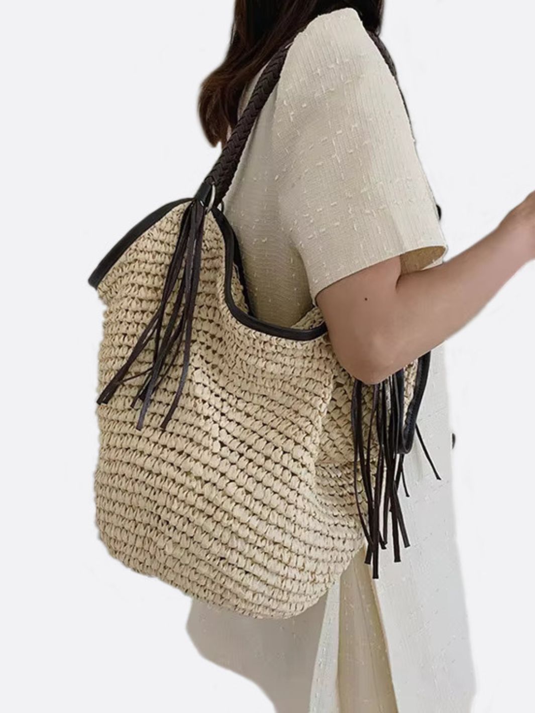 Charla | Bohemian Woven Straw Hobo Bag for Women