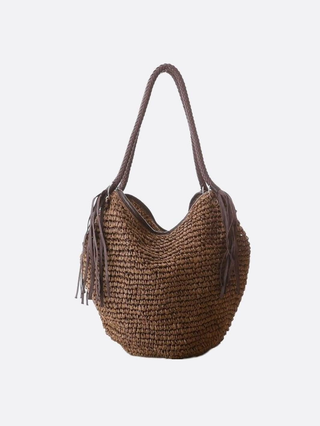 Charla | Bohemian Woven Straw Hobo Bag for Women