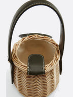 Chana | Women's Woven Rattan & Leather Handbag
