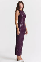 Kasandra | Glamorous Women's Faux Leather Maxi Dress