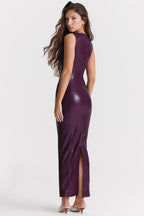 Kasandra | Glamorous Women's Faux Leather Maxi Dress