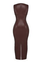 Kasandra | Glamorous Women's Faux Leather Maxi Dress