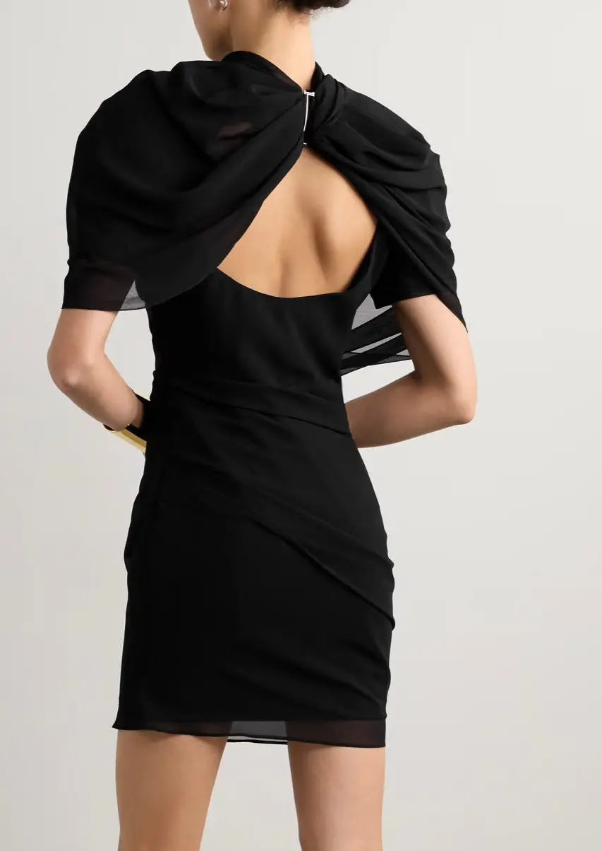 Audie Draped Mini Dress | Elegant Women's Evening Wear