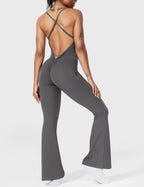 Jessalyn Backless Flare Jumpsuit for Women