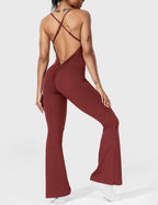 Jessalyn Backless Flare Jumpsuit for Women