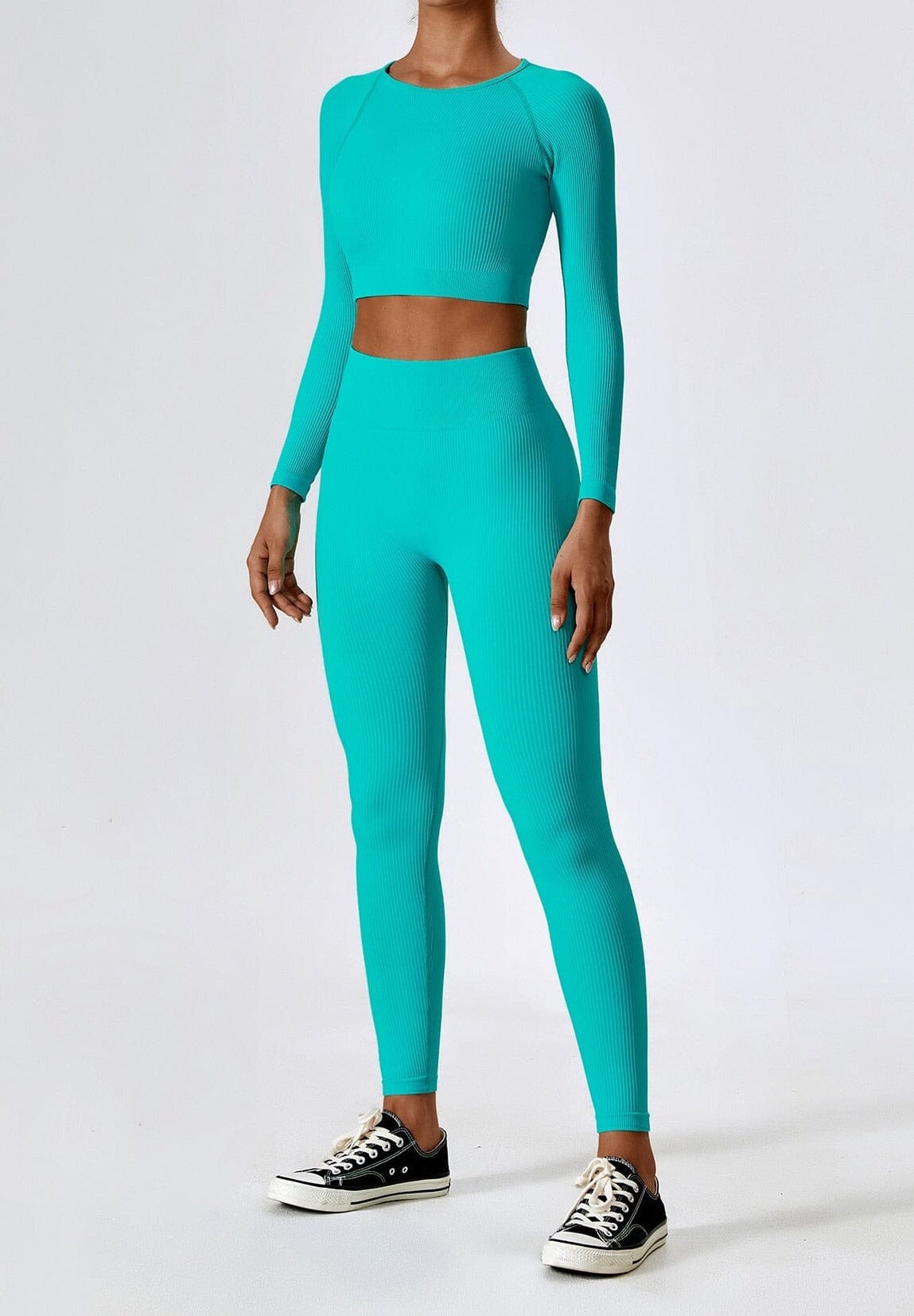 Jann Ribbed Knit Activewear Set | Women's Seamless Sportswear