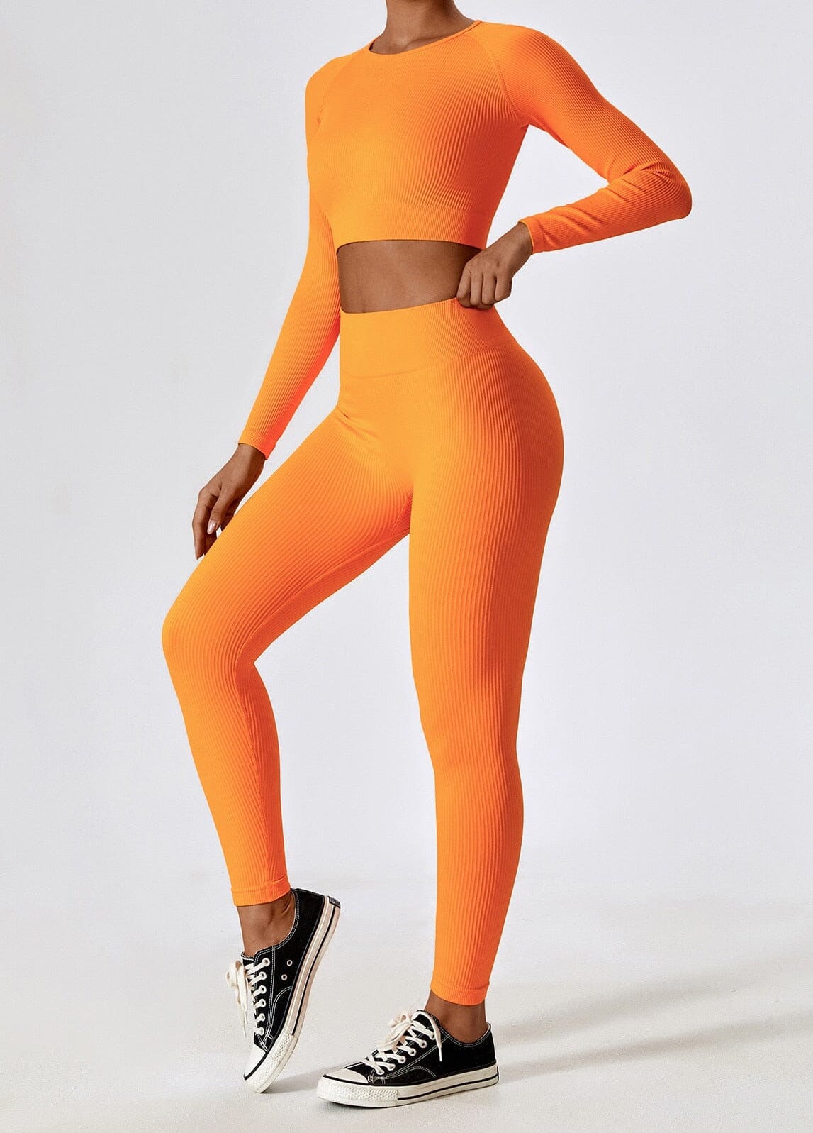 Jann Ribbed Knit Activewear Set | Women's Seamless Sportswear