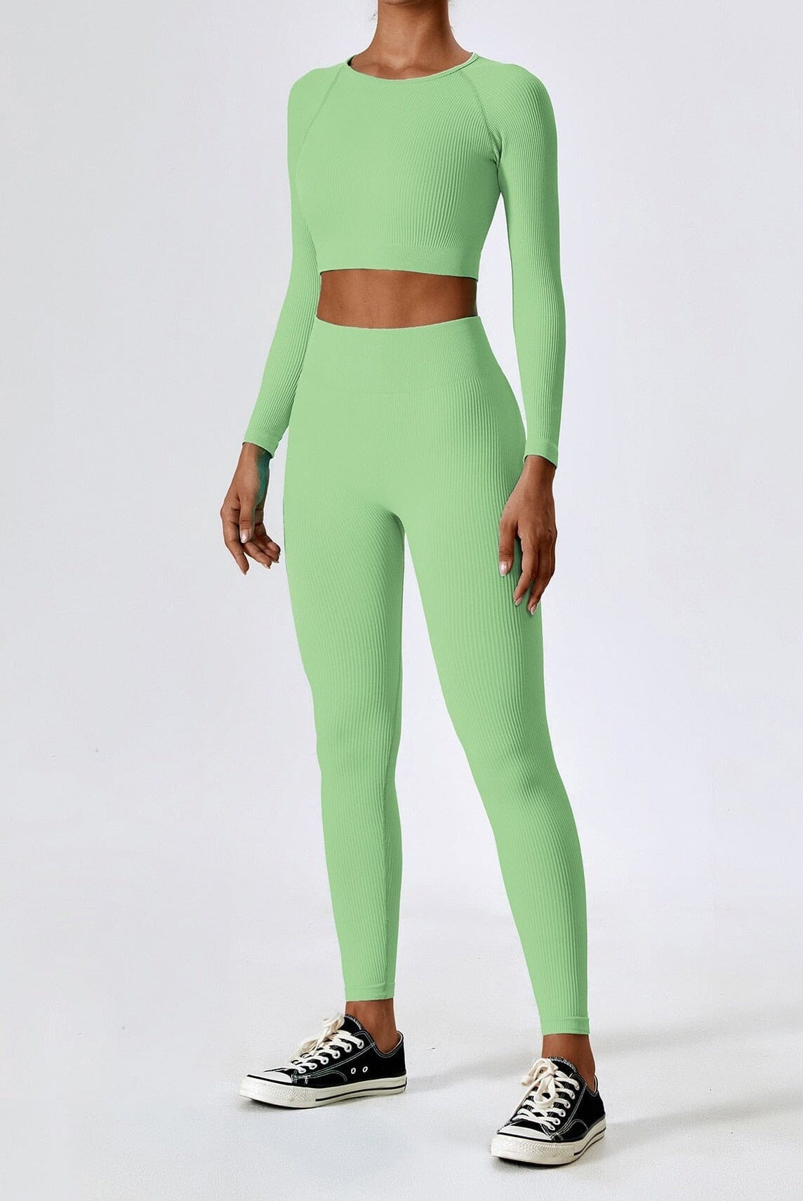 Jann Ribbed Knit Activewear Set | Women's Seamless Sportswear