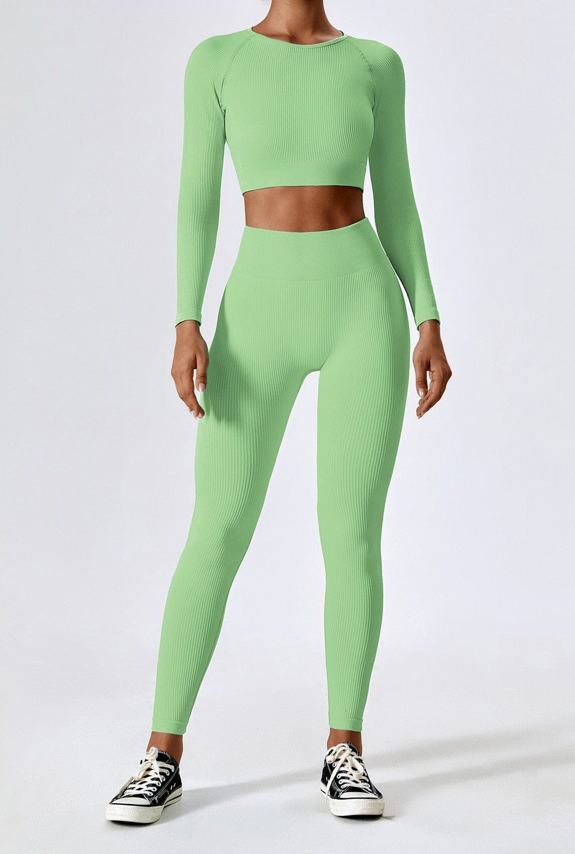 Jann Ribbed Knit Activewear Set | Women's Seamless Sportswear